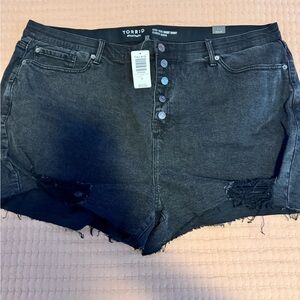 Torrid Dark Gray Distressed Jean Shorts